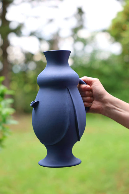 Authentic Sicilian ceramic bummulo malandrino, a jug that fills in reverse.