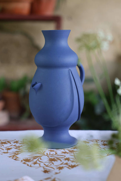 Traditional Sicilian ceramic bummulo malandrino jug from Caltagirone